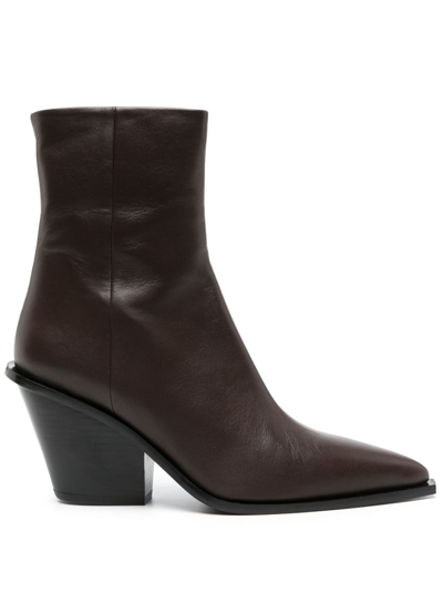 A.emery Odin 85mm Leather Ankle Boots In Brown