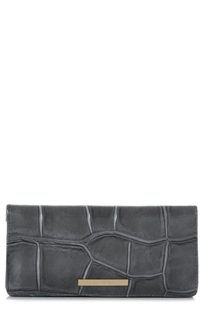 Brahmin 'ady' Croc Embossed Continental Wallet In Nocturnal