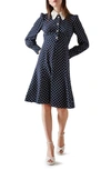 Lk Bennett Mathilde Dresses In Spring Navy/ Antique