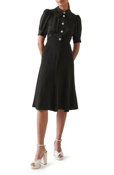 Lk Bennett Esme A-line Dress In Black