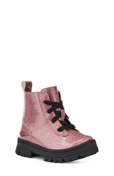 Ugg Kids' Ashton Logo-embossed Glittery Boots In Pink