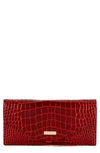 Brahmin Veronica Melbourne Croc Embossed Leather Envelope Wallet In Red