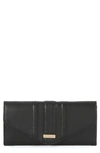 Brahmin Veronica Melbourne Croc Embossed Leather Envelope Wallet In Black