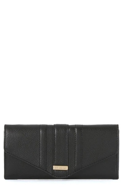 Brahmin Veronica Melbourne Croc Embossed Leather Envelope Wallet In Black