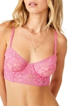 Free People Sorento Demi Longline Underwire Bra In Lucky Pink