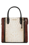 Brahmin Caroline Croc Embossed Leather Satchel In Neutral