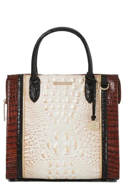 Brahmin Caroline Croc Embossed Leather Satchel In Neutral