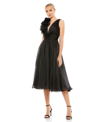 Mac Duggal Sleeveless Tea Length Dress In Black