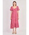 Endless Rose Texture Puff Sleeve Maxi Dress In Mauve