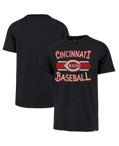 47 Brand Men's ' Black Distressed Cincinnati Reds Renew Franklin T-shirt