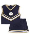 LITTLE KING APPAREL GIRLS TODDLER NAVY NOTRE DAME FIGHTING IRISH TWO-PIECE CHEER TOP AND SKIRT SET