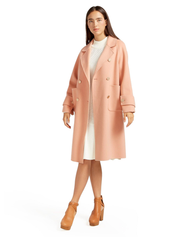 Belle & Bloom Rumour Has It Oversized Wool Blend Coat In Peach Fizz