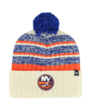 47 Brand Men's ' Cream New York Islanders Tavern Cuffed Knit Hat With Pom In Cream