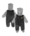 Outerstuff Newborn And Infant Boys And Girls Black Boston Bruins Game Nap Teddy Fleece Bunting Full-zip Sleeper In Black