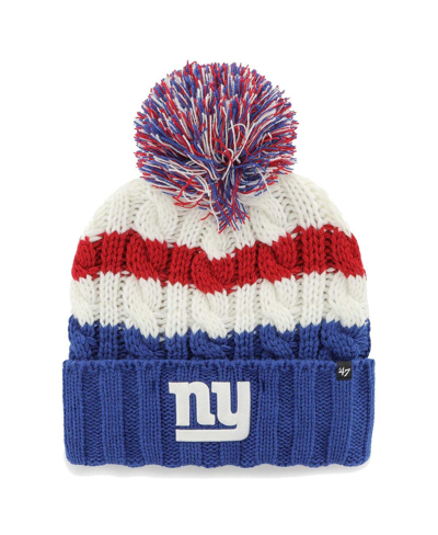 47 Brand Women's ' White New York Giants Ashfield Cuffed Knit Hat With Pom