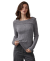 CRESCENT WOMEN'S SHANIE OFF SHOULDER BRUSHED SWEATER TOP