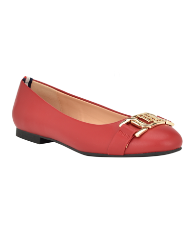 Tommy Hilfiger Women's Gallyne Classic Ballet Flats In Medium Red