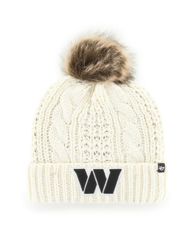 47 Brand Women's ' Cream Washington Commanders Meeko Cuffed Knit Hat With Pom