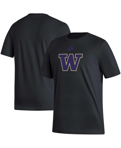 Adidas Originals Men's Washington Huskies Primary Locker Logo Pre-game Aeroready T-shirt In Black
