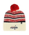 47 Brand Men's ' Cream Washington Capitals Tavern Cuffed Knit Hat With Pom In Cream