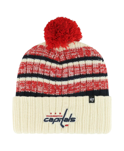 47 Brand Men's ' Cream Washington Capitals Tavern Cuffed Knit Hat With Pom