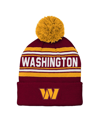 Outerstuff Big Boys And Girls Burgundy Washington Commanders Jacquard Cuffed Knit Hat With Pom In Burgundy