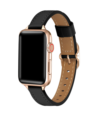 Posh Tech Unisex Carmen Genuine Leather Unisex Apple Watch Band For Size- 38mm, 40mm, 41mm In Black