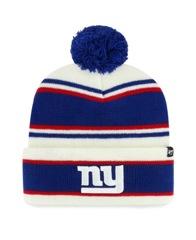 47 Brand Kids' Youth Boys And Girls ' White New York Giants Stripling Cuffed Knit Hat With Pom