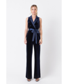 Endless Rose Women's Sleeveless Velvet Jumpsuit In Navy