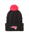 Outerstuff Youth Boys And Girls Black New England Patriots Nep Yarn Cuffed Knit Hat With Pom In Black