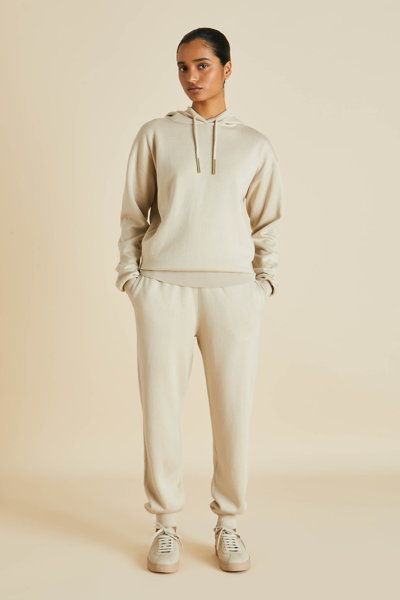 Olivia Von Halle Gia Kasbah Beige Silk-cashmere Tracksuit