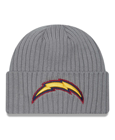 NEW ERA MEN'S NEW ERA GRAY LOS ANGELES CHARGERS COLOR PACK MULTI CUFFED KNIT HAT