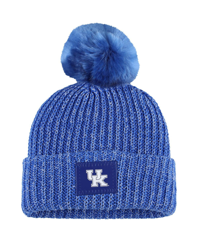 Love Your Melon Women's  Royal Kentucky Wildcats Cuffed Knit Hat With Pom