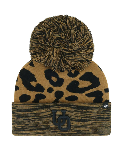 47 Brand Women's ' Brown Oregon Ducks Rosette Cuffed Knit Hat With Pom