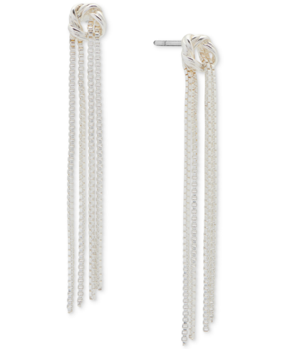 Lucky Brand Silver-tone Knotted Strand Earrings