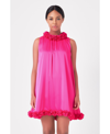 Endless Rose Rosette Trim Shift Minidress In Fuchsia