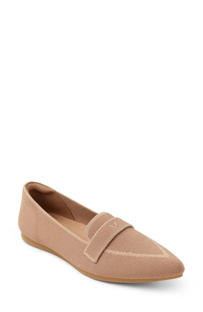 Vivaia Amelia Pointed Toe Loafer Flat In Beige Peach