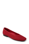 Vivaia Margot 2.0 Square Toe Flat In Ruby Red