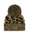 47 BRAND WOMEN'S '47 BRAND LEOPARD COLORADO AVALANCHE ROSETTE CUFFED KNIT HAT WITH POM