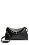 Totême T Lock Leather Clutch Bag In 001 Black