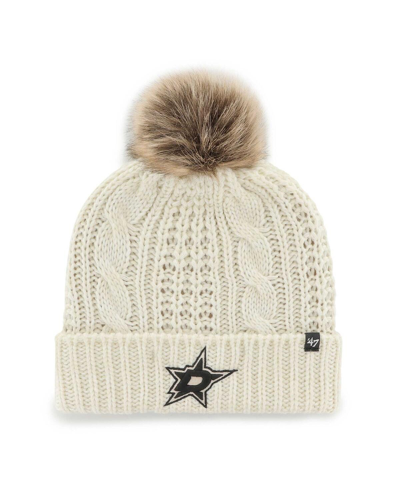 47 Brand Women's ' Cream Dallas Stars Meeko Cuffed Knit Hat With Pom