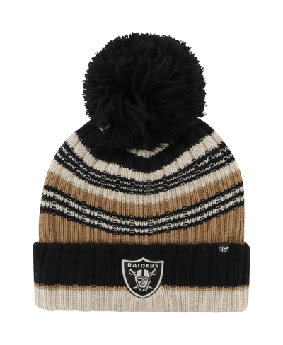 47 Brand Women's ' Natural Las Vegas Raiders Barista Cuffed Knit Hat With Pom