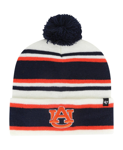 47 Brand Kids' Youth Boys And Girls ' White Auburn Tigers Stripling Cuffed Knit Hat With Pom