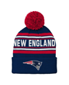 OUTERSTUFF YOUTH BOYS AND GIRLS NAVY NEW ENGLAND PATRIOTS JACQUARD CUFFED KNIT HAT WITH POM