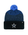 47 Brand Men's ' Navy Dallas Cowboys Dark Freeze Cuffed Knit Hat With Pom In Navy