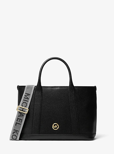Michael Kors Luisa Medium Pebbled Leather Tote Bag In Black