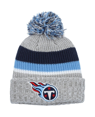 New Era Kids' Youth Boys And Girls  Heather Gray Tennessee Titans Cuffed Knit Hat With Pom