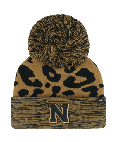 47 Brand Women's ' Brown Nebraska Huskers Rosette Cuffed Knit Hat With Pom