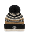 47 BRAND WOMEN'S '47 BRAND NATURAL GREEN BAY PACKERS BARISTA CUFFED KNIT HAT WITH POM