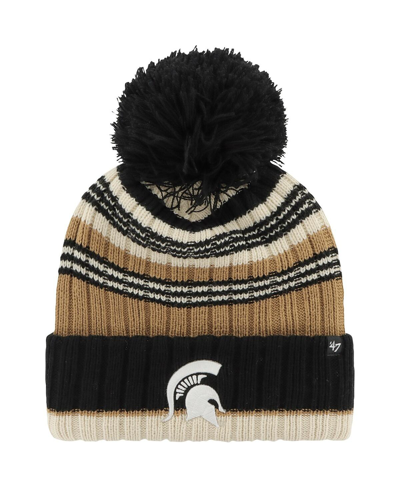 47 Brand Women's ' Khaki Michigan State Spartans Barista Cuffed Knit Hat With Pom
